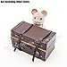 Odoria 1:12 Miniature Vintage Suitcase Chest with Leather Belt Dollhouse Accessories
