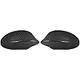 X AUTOHAUX Pair Exterior Rear View Mirror Housing Door Wing Mirror Cover Cap Carbon Fiber Pattern for BMW 3-Series E90 E91 325i 328i 330i Sedan 2005-2008