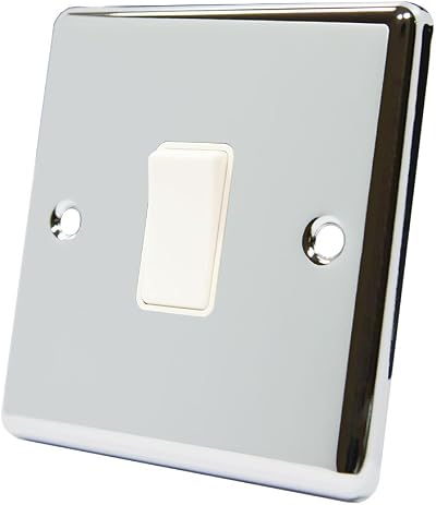 Alliance Electrical AET 1 Gang 2 Way Chrome White Insert Rocker