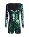 HaoDuoYi Women Mardi Gras's Sparkly Sequin V Neck Party Clubwear Romper Jumpsuit