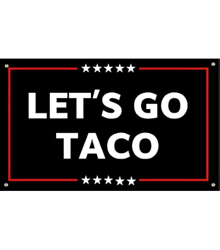 Let's Go Taco-Flagge – 90 X 150 Cm, Aus Polyester, Mit Messingösen, Beidseitig Bedruckt, Für Garten, Party Oder Deko