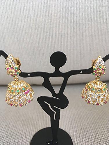 Beautiful multicolor stones jumka earrings