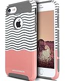 iPhone 7 Case, BENTOBEN Ultra Slim Dual Layer Hard PC Shell Flexible TPU Shock Absorption Bumper Wave Pattern Durable Hybrid Protective Case for iPhone 7 (2016 Release), Grey