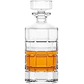Lily's Home 27 oz Glass Whiskey Decanter with Stopper - Leak-Resistant Design for Bourbon, Scotch & Wine - Home Bar Accessories with Polished Finish
