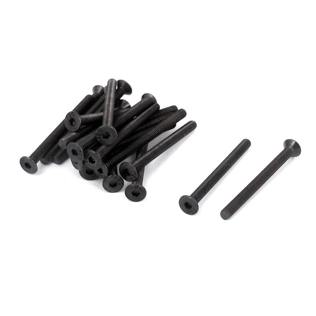TA-VIGOR 20Pcs Hex Socket Countersunk Head Screw Bolts, M3 x 35mm Alloy Steel Flat Head Socket Cap Screws Bolts Fasteners for Bicycle Motorcycle Repair, Machinery, Household Appliances, Black