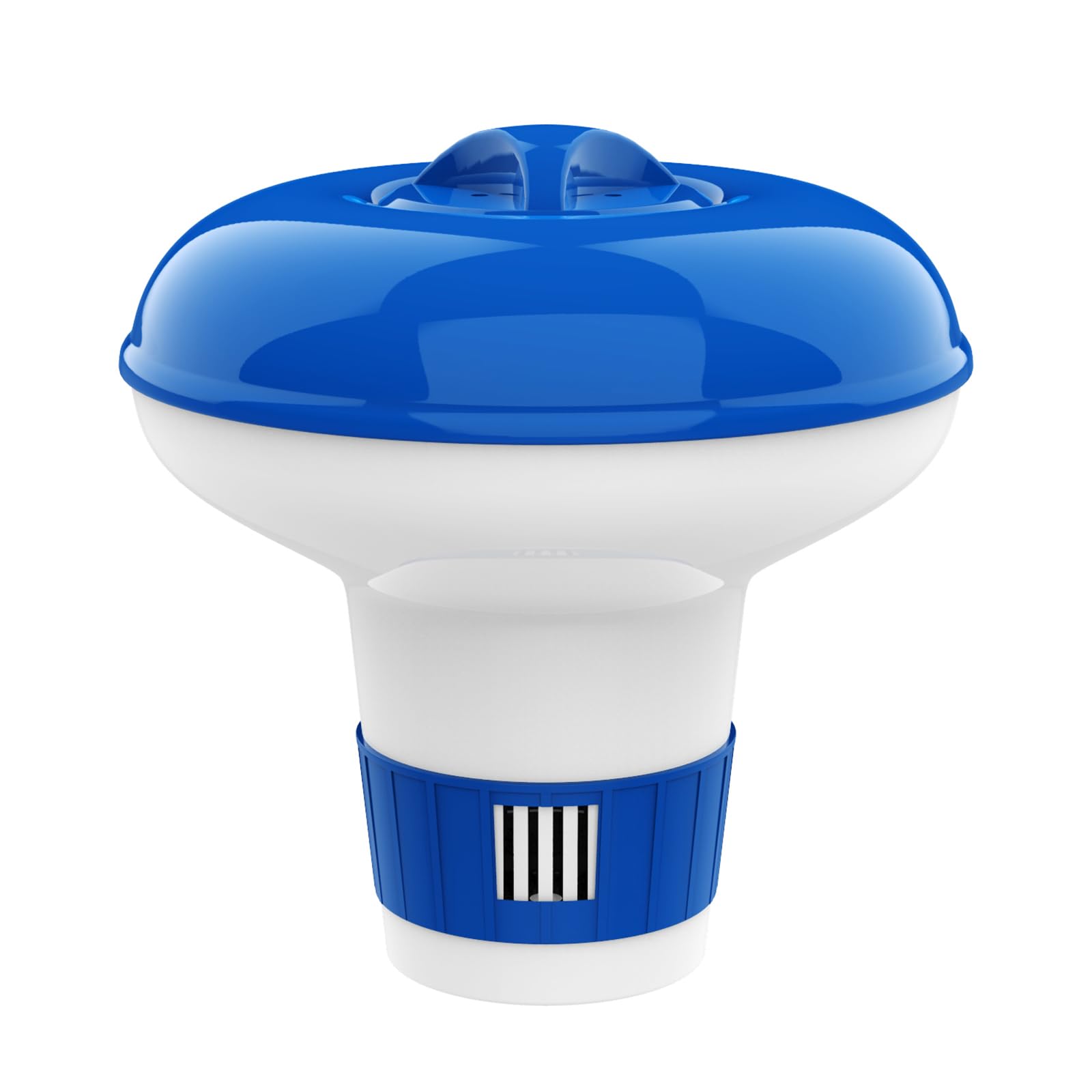 Housolution Floating Chlorine Dispenser, 5-inch Floater Fits 1 inch Chlorine Tablets, Adjustable Release Flow Tablets Floater for Indoor & Outdoor Swimming Pool SPA Hot Tub - Blue & White