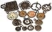 15 Pc Antiqued Charm Lot - Clock Face, DIY Crafts, Gears, Jewelry Making, Steampunk Pendants (As Pictured)