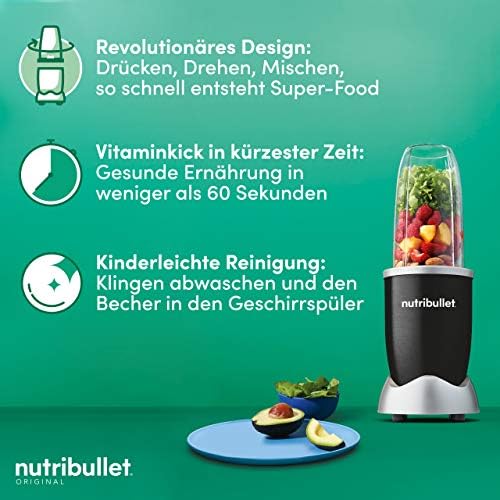 Amazon De Nutribullet Pro 900w Schwarz Mixer Mit Extraktor Klinge Macht Aus Einfachen Lebensmitteln Superfood Power Standmixer Fur Gesunde Ernahrung 12tlg
