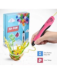 Lápiz de impresión 3d, baja temperatura seguro para niños y adultos, Simple funciona con 1 botón de operación fácil, no Tape, Holidy Extra Bonus regalo DIY, Rojo, 0