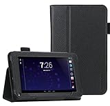 RCA 7 Tablet Case - SUPCASE Slim Fit Leather Book for RCA RCT6272W23 7 Google Certified Tablet (Black, Elastic Hand Strap, Multi-Angle, Card Holder, 3 Year Manufacturer Warranty)