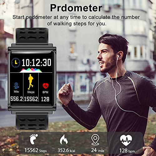 Smart Watch, Waterproof Fitness Tracker Watch with Heart Rate Blood Pressure Sleep Monitor for Men Women Kids iOS Android Phone Activity GPS Tracker Sports with Pedometer Calorie Stopwatch by Qiwoo - Thumbnail 4