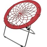 CAMPZIO Bungee Chair Round Bungee Chair Folding Comfortable Lightweight Portable Indoor Outdoor (RED)