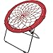 CAMPZIO Bungee Chair Round Bungee Chair Folding Comfortable Lightweight Portable Indoor Outdoor (RED)