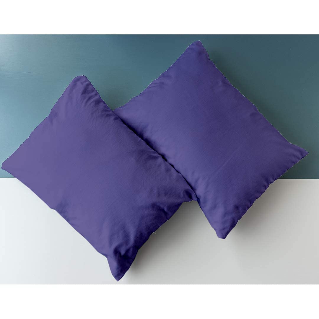 Kotton Culture Set Of 2 Pillowcases Egyptian Cotton, 600 Thread Count Envelope Closure Pillow covers King Size 50 cm X 90 cm, Soft and Breathable - Plum