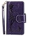 FLYEE Compatible with iPhone 12 Mini (5.4 inch,2020 Release),Wallet Case for Women and Girls with Card Holder and Mirror,9 Cards Slots PU Leather Flip Magnetic Dream Protective case-Purple…