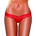 2 Pack Set - Hustler Vibrating Lace Thong Stimulating Panties with Bullet and Hidden Built-in Pocket Sleeve S/M or M/L, Black and Red (S/M)