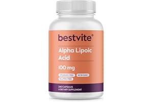 BESTVITE Alpha Lipoic Acid 100mg (240 Capsules) - No Stearates - No Flow Agents - Non GMO - Gluten Free
