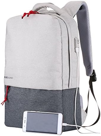 Business Laptop Backpack with USB Charging Port for Men and Women Anti Theft Waterproof Large Compartment School Computer for 15.6 Inch Travel Shoulder Notebook Boys/Girls Gray