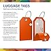 Shacke Mini Luggage Tag with Full Privacy Cover and Stainless Steel Loop (6pk, Orange)