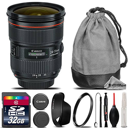 Canon EF 24-70mm f/2.8L II USM Lens + 32GB Class 10 High-Speed Memory Card + UV Filter + Lens Cap Holder + Cleaning Brush + Air Cleaner + Cleaning Kit - International Version Canon EF 24-70mm f/2.8L II USM Lens + 32GB Class 10 High-Speed Memory Card + UV Filter + Lens Cap Holder + Cleaning Brush + Air Cleaner + Cleaning Kit - International Version