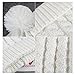 Women's Winter Beanie Warm Fleece Lining - Thick Slouchy Cable Knit Skull Hat Ski Cap(White pom Beanie+Gloves)