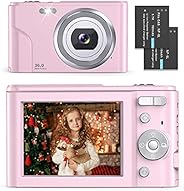 Digital Camera - Compact Vlogging Camera 1080P with 36.0 Mega Pixels 16X Digital Zoom, 2 Batteries, AUFOYA Por