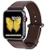 JSGJMY Apple Watch Band 38mm Brown Genuine Leather Strap Replacement Watchbands for iWatch Series 2/Series 1/Edition/Sport(Brown+Black Buckle)