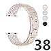 TUJUIO for Apple Watch Band 38mm 42mm Women, Stainless Steel Metal Replacement Watch Band for iWatch Sport Edition Series 3 2 1 Gold-38mm