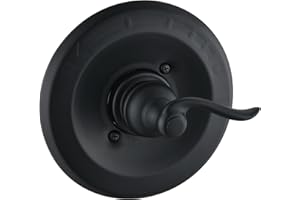 DLymtrx Replacement for Delta 13/14 & 1300/1400 Series BT14096 Trim Kit, Shower Cover Plate with Handle (Cartridge and Valve Not Included),Matte Black