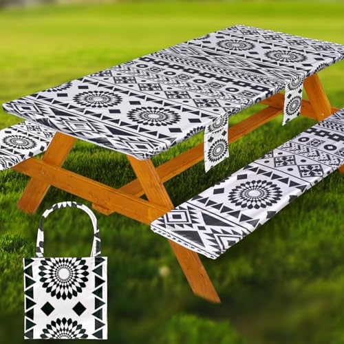 Fitted Picnic Tablecloth with Bench Covers