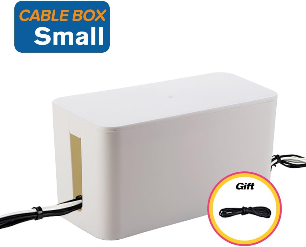 Resulzon Cable Management Cord Cover Wire Hider Box Concealer Organizer Protector System for Home Theater Entertainment Center Office School (Mini,White)