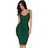 meilun Womens Rayon Belt Detail Bandage Bodycon Party Dress