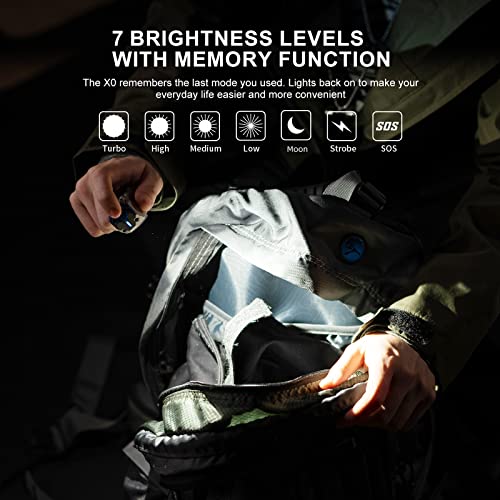 WUBEN X0 Rechargeable Mini Flashlight with 900 Lumens Pocket EDC Flashlights, 175