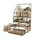 Home Décor Accents Display Clear Glass&Brass Metal Mirror Storage for Jewelry/Cosmetic/Makeup/Organizer Drawers with Lid Non-acrylic Individual Use Stackable Case