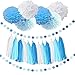 Blue Birthday Party Decorations Baby Blue Winter Holiday Wonderland Frozen Party Supplies Snow Theme Party Decor Baby Boy First Birthday Whales Boy Baby Shower Decorations