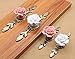 Stay Young 4PCS Beautiful Rose Flower Cabinet Knobs Dresser Cupboard Drawer knobs Pulls Handles Ceramic Knobs with Screw