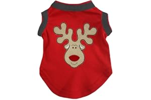 Petitebella Reindeer Face Red Puppy Dog Shirt (Black Hemmed, XX-Large)
