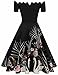 ACEVOG Women's Wave Point 1950s Style Vintage Swing Party Off Shoulder Dress