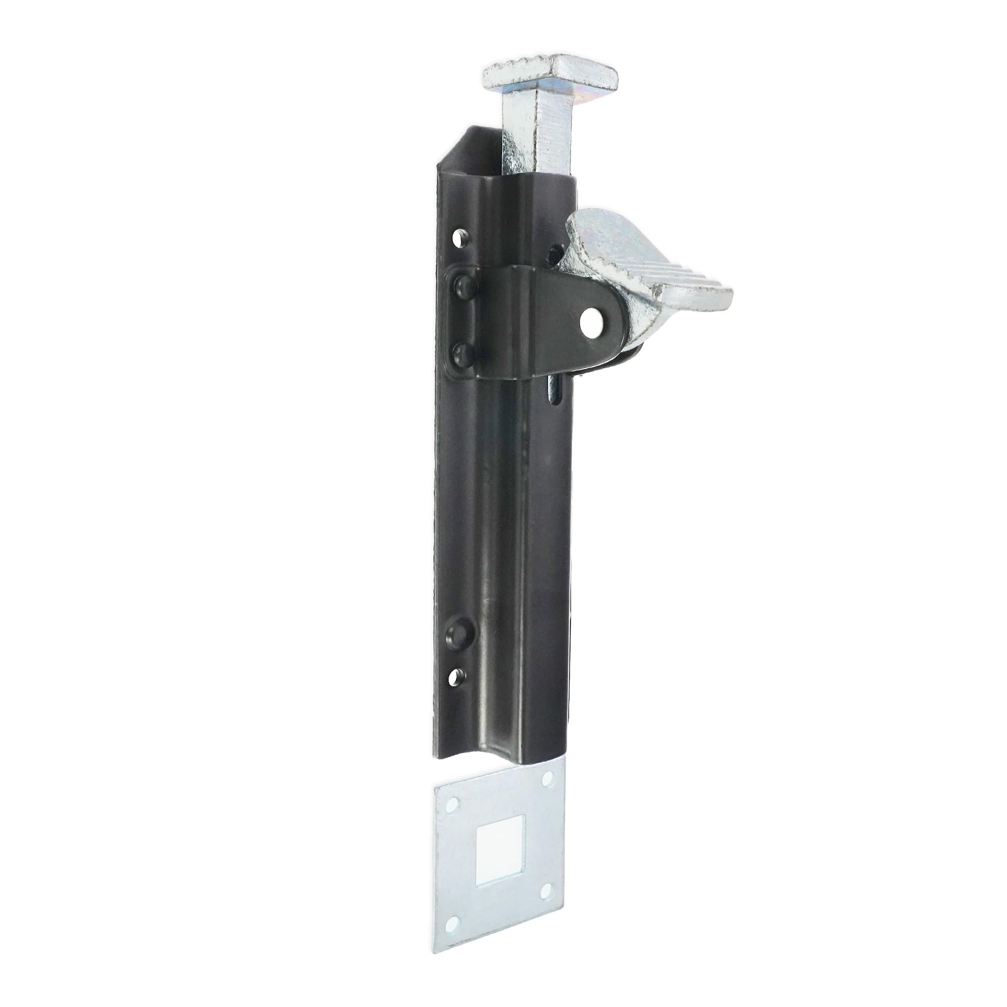 Heavy Duty Security Metal Foot Operator Gate Door Latch Bolt 200mm 8” Epoxy Black Finish Suitable for Garden Gate, Shed Door, Stable Door Garage Door Lock