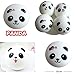 Buytra 5 Pack Slow Rise Squishy Charms- Tofu Smiley Face, Loaf, Panda, Toast Expression, Peach