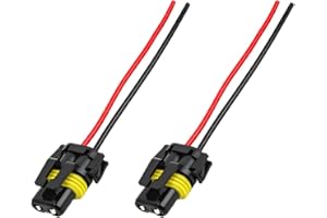 KVAEY 2 PCS Wiring Harness Headlight Socket, 9005 9006 HB3 HB4 Female Adapter Wiring Harness Plug Replacement, Nylon Pigtail Wire Connector for Headlight Fog Light, Car Accessories