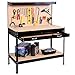 Work Bench Tool Storage Steel Frame Workshop Table W/ Drawer & Peg Board