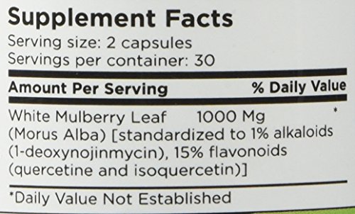 Pure White Mulberry Leaf Extract Premium Blood Sugar Control 1000mg | Natural Supplement for Weight Loss, Sugar Cravings & Crash Control | Non-GMO, No Fillers | 60 Veggie Capsules