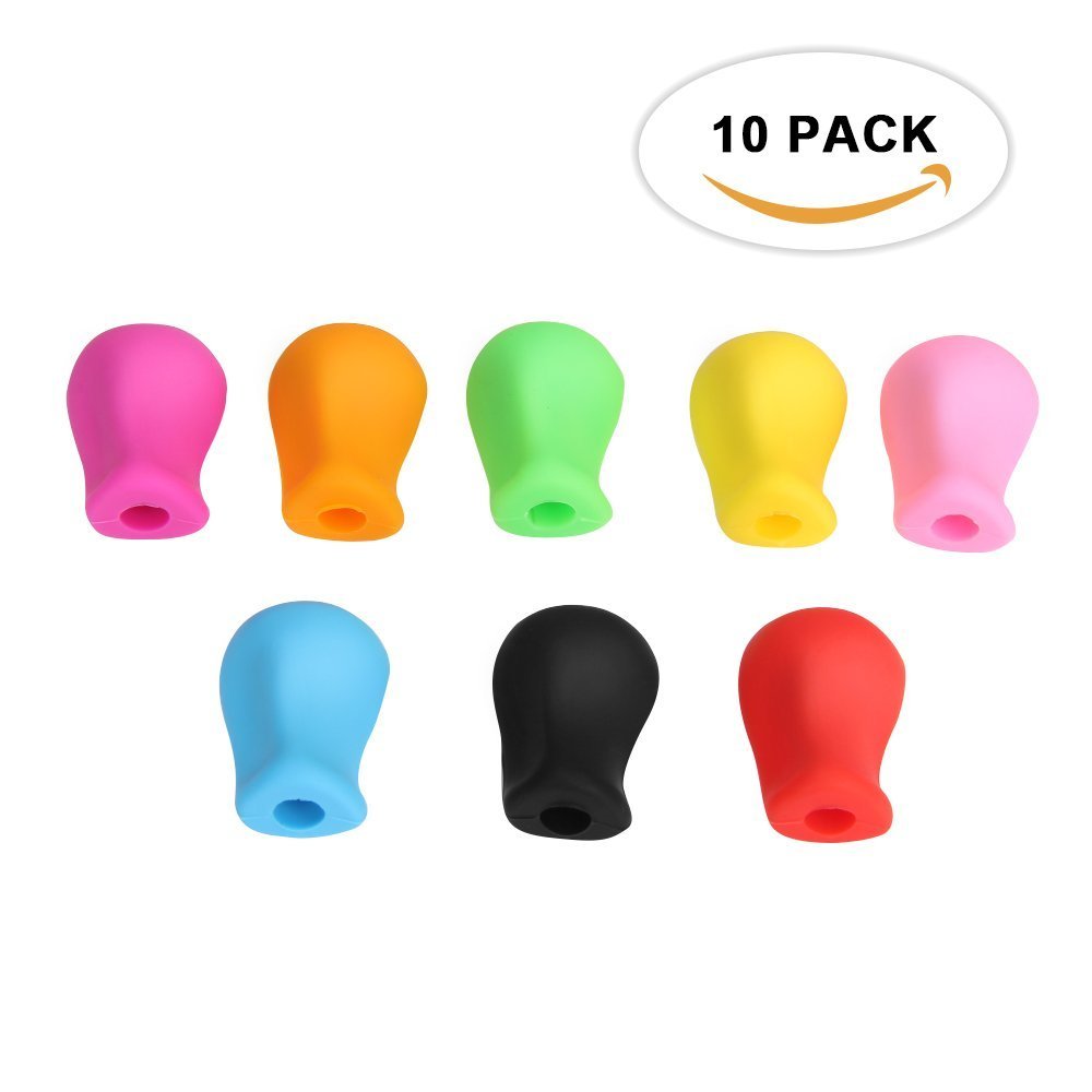 HOMMINI Ergonimic Pencil Grips Set of 10 Assorted Colours for Optimum Handwriting, Ergonomic Pen Writing Claw Aid Holder for Righties and Lefties(Random)