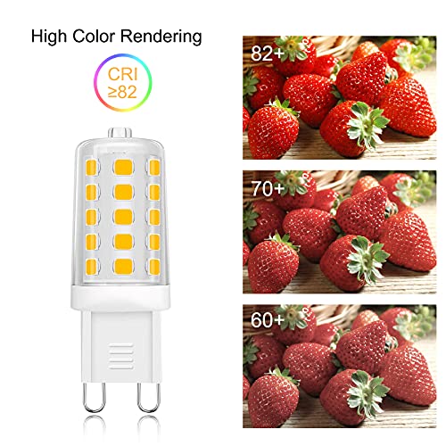Anmossi G9 LED Lampen,3000K,Warmweiss,4W LED Glühbirne,Ersatz für 40W Halogenlampen,400 Lumen,360° Abstrahlwinkel, AC 220-240V,Nicht Dimmable,5er Pack