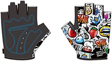 Kids Boys Girls Cycling Gloves Half Finger Anti-Skid Bike Riding Mountain Outdoor Sports Gloves for 4-13 Years Old