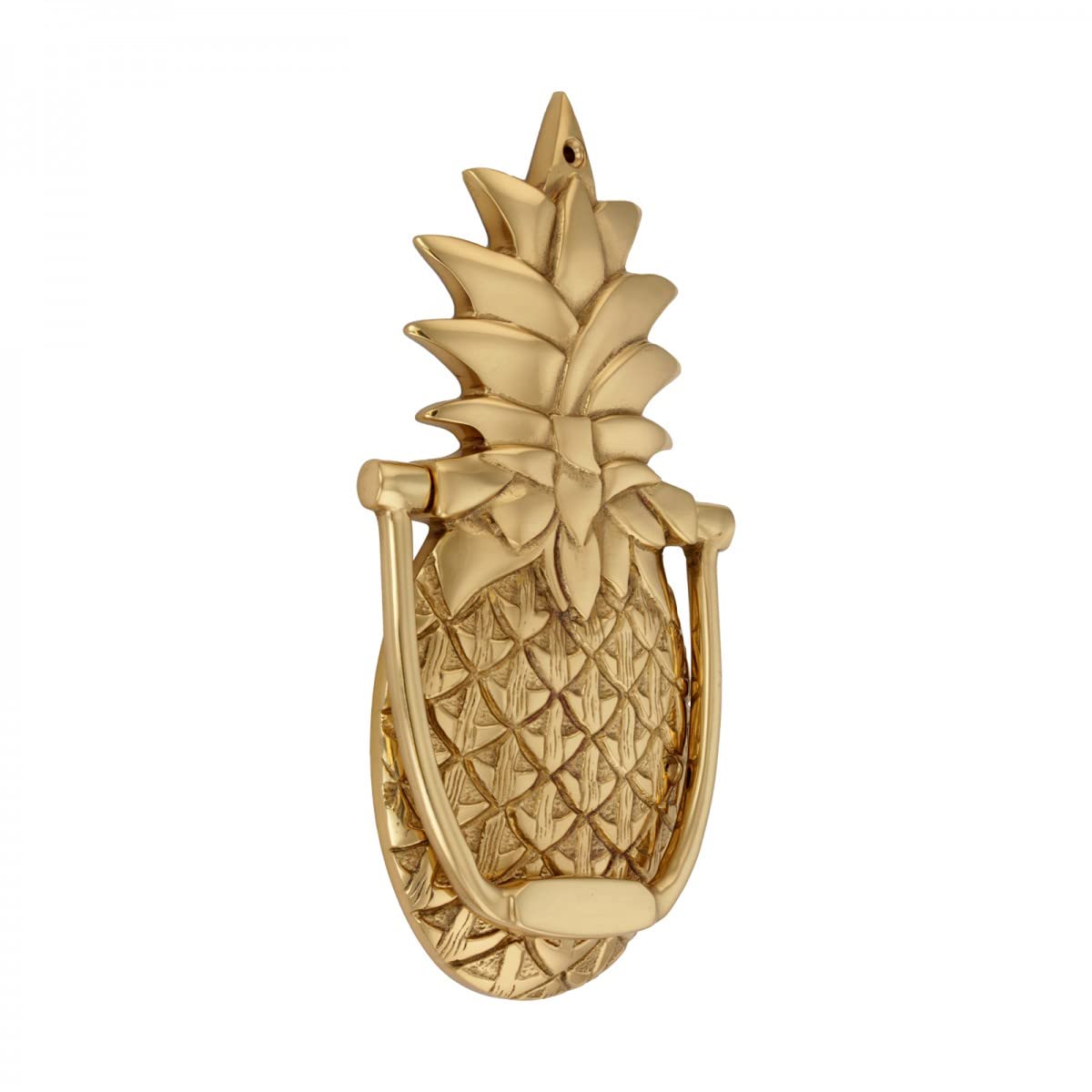 Renovators Supply Manufacturing Door Knockers for Front Door 8 in. Solid Brass Pineapple Shaped Door Knocker with Mounting Hardware