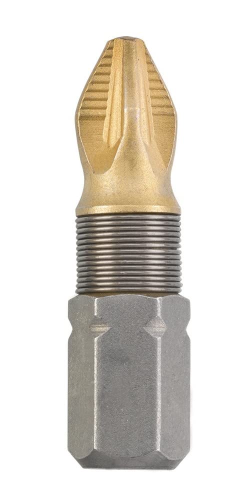 kwb 2 x 25mm PZ1 Titanium Bits, Torsion Zone, Mega-Grip Ribs - 6x Longer Lifespan