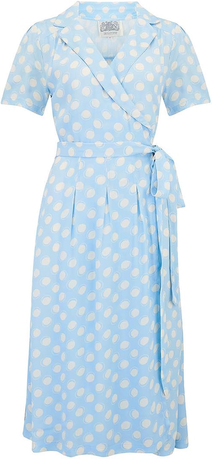 sky blue polka dot dress