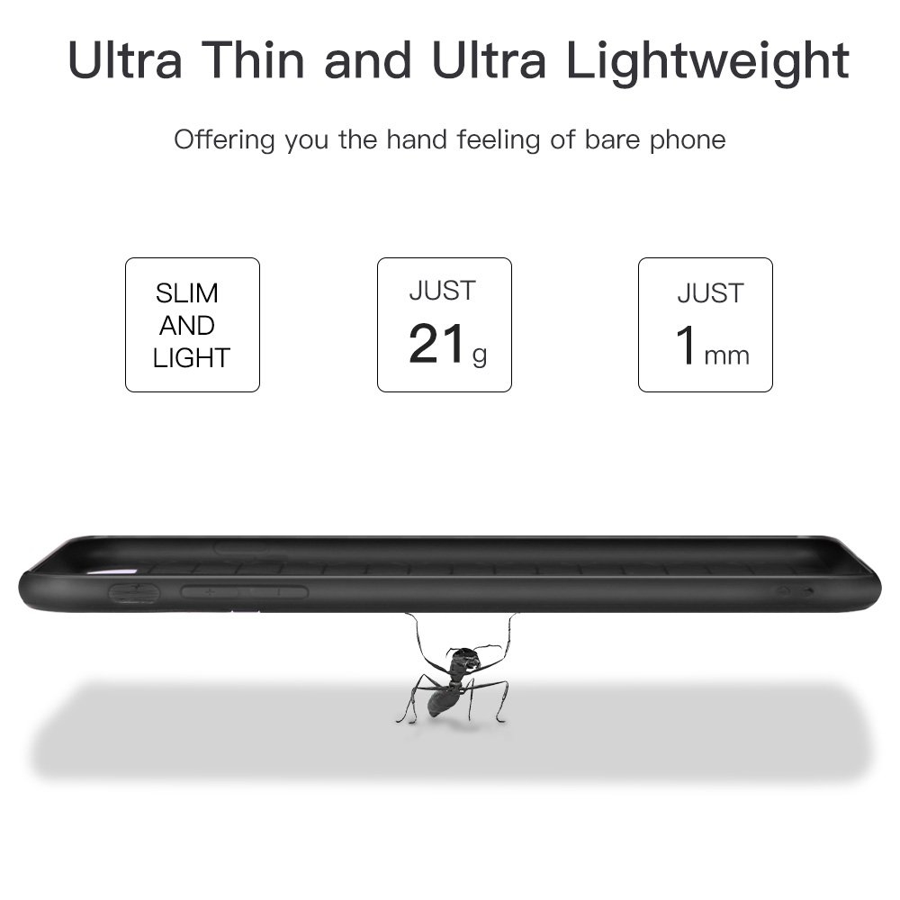 iPhone 8 Case, iPhone 7 Case, JASBON Soft TPU Brushed Carbon Fiber Phone Case Ultra Thin Breathable Cover Shockproof Protective Case for Apple iPhone 8/7-Black